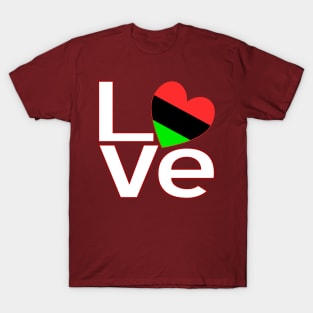 White-Red African American LOVE T-Shirt